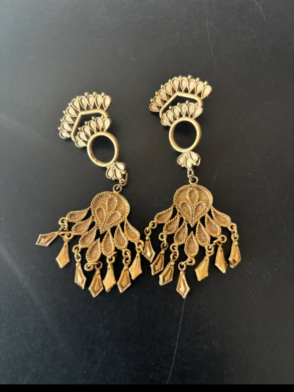 Vintage-inspired Gold Statement Earrings